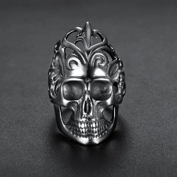 Wholesale Groot-Inspired Skull Rings – Vintage Vine Design in 316 Stainless Steel | Movie Series Style, Bulk Supplier