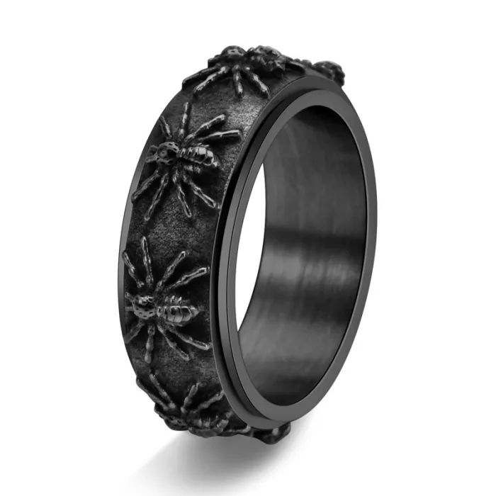 Wholesale Stainless Steel Spider Spinner Ring – Vintage Hip Hop Men’s Statement Jewelry Factory Price